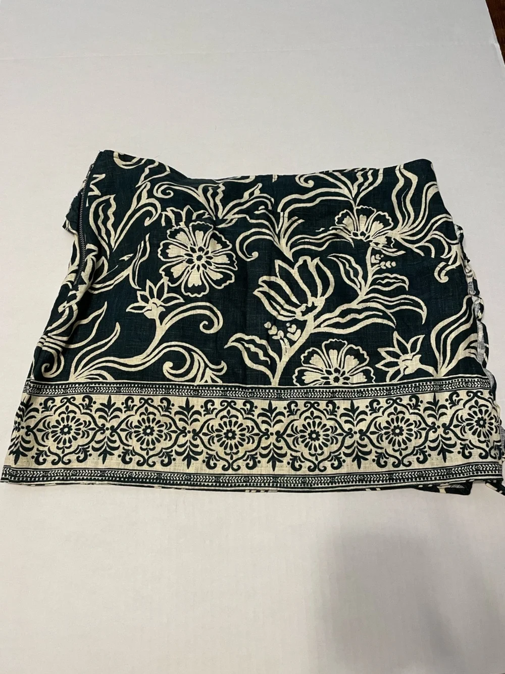 Free People Sweet As A Beach Floral Wrap Skirt in Green and White 8